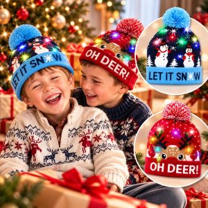 Adīta Ziemassvētku cepure ar LED apgaismojumu | XBEANIE